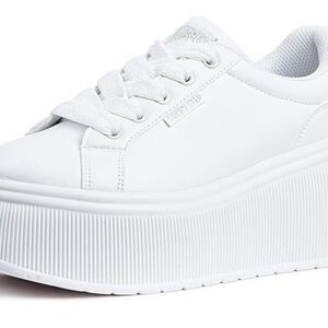 Women's White Platform Sneakers